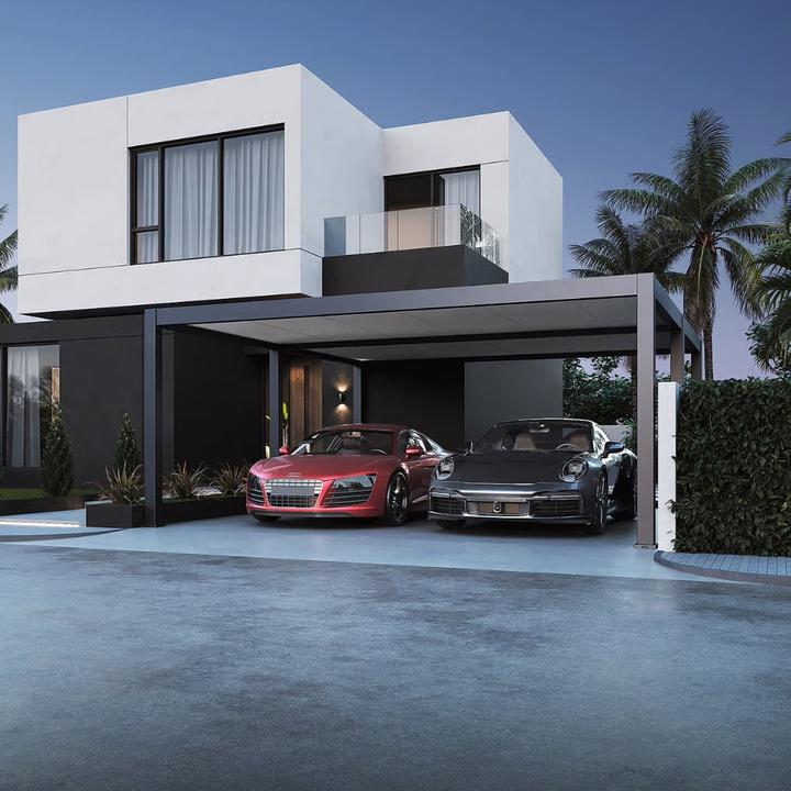 Actual product image Weide Doppelcarport aus Aluminium | 6x5.3m | Doppelgarage Anthrazit