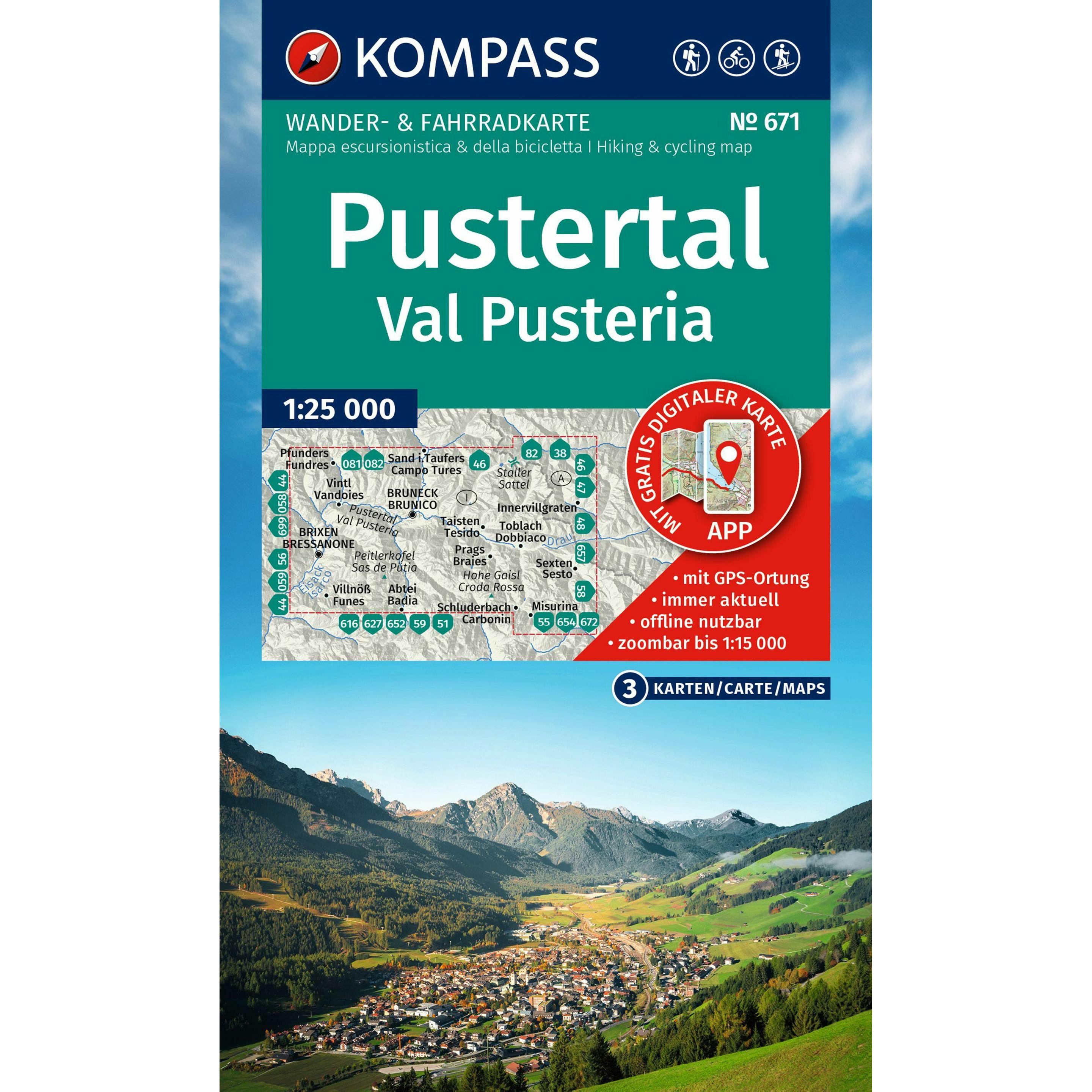 Kompass Wanderkarten-Set 671 Pustertal / Val Pusteria (3 Karten) 1:25.000 (56561268)