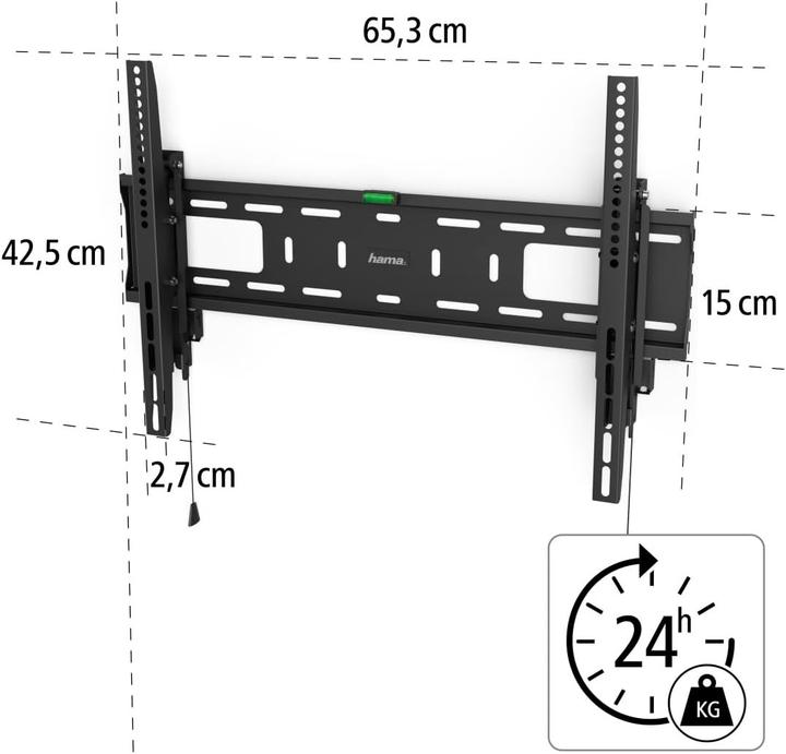 Image du produit Hama Support TV mural, fixe, antivol, 203 cm (80") jusqu'à 50 kg (Mur, 50 kg, 37" - 90")