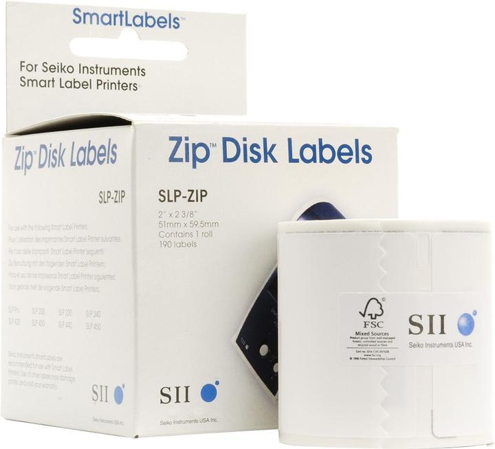 Produktbild Seiko SLP-ZIP ZIP-Disk Etiketten, 1 Rolle à 190 Etiketten (0.01 cm)