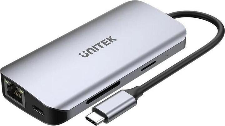 Unitek AKTYWNY HUB USB-C 2X HDMI CZYTNIK SD 4K RJ-45 PD 100W 5 GBPS (USB-C, 8 Ports)