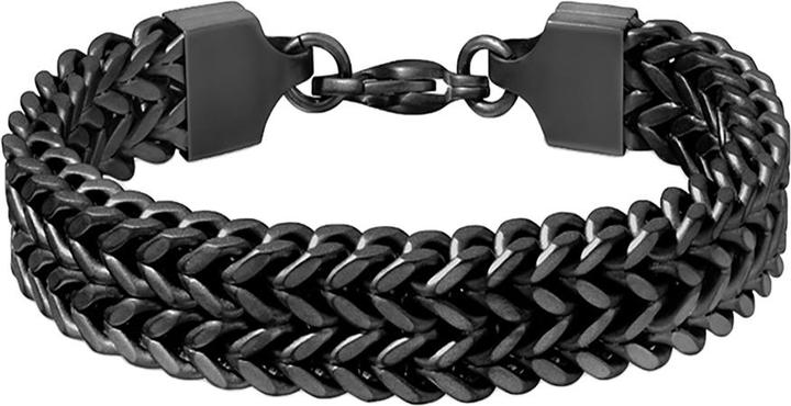 Actual product image Star Piercing Bracelet black matt double row wheat (23 cm, without brass)