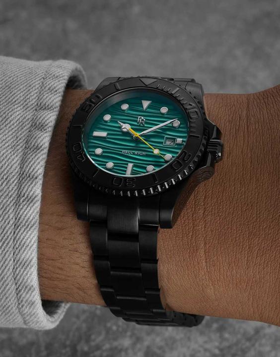 Actual product image Paul Rich PR-46712 Herrenuhr Crystal Bay Midnight Reef Black Green 40mm 5ATM (Analogue wristwatch)