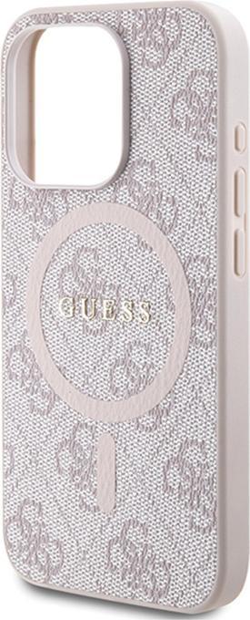 Actual product image Guess GUHMP14XG4GFRP iPhone 14 Pro Max 6.7" różowy/pink hardcase 4G Collection Leather Metal Logo Ma (Apple iPhone 14 Pro Max)