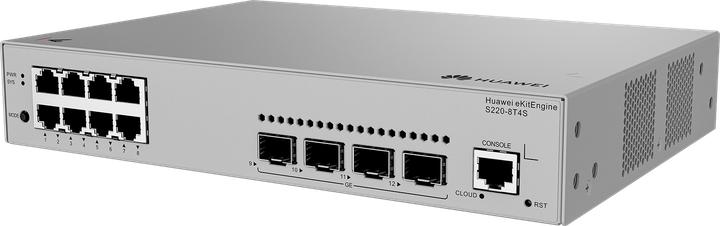 Produktbild Huawei S220-8T4S 8x10/100/1000BASE-T ports 4xGE SFP ports AC power eKit (8 Ports)