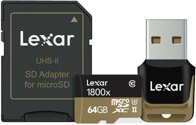 Lexar microSDXC 1800x UHS-II (64 GB, microSDXC, U3, UHS-II)