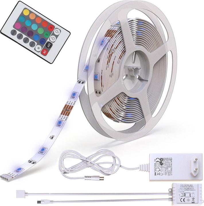 Actual product image B.K.Licht LED flex strip, white, 150xRGB-LED/0.16W (4.80 cm, Indoor)