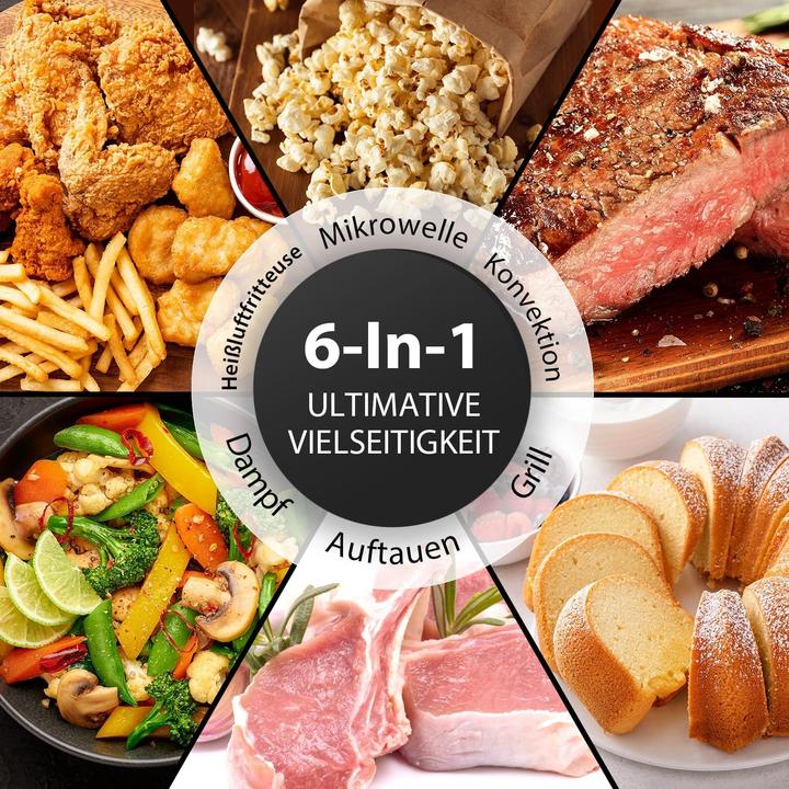 Image du produit Toshiba Micro-ondes combiné 6-en-1 avec friteuse à air, gril, convection, vapeur et programmes automatiques (26 l)