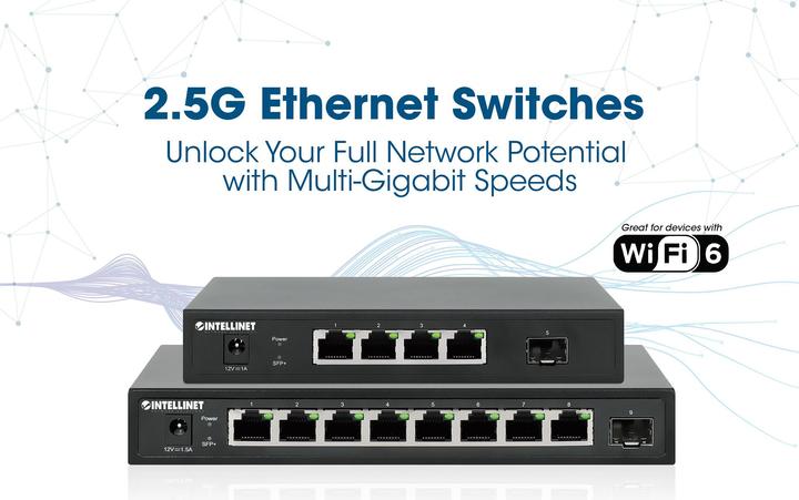 Image du produit Intellinet Commutateur à 9 ports avec 8 ports Ethernet 2,5G et 1 liaison montante SFP+. (9 ports)