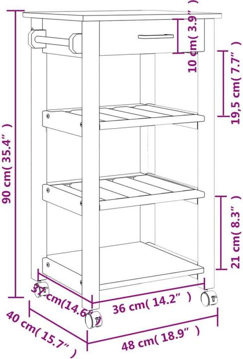 Actual product image vidaXL Küchenwagen