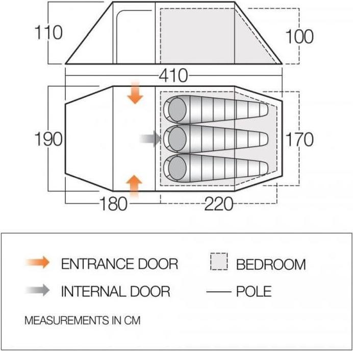 Image du produit Vango Tente Scafell 300 (Tente tunnel, 3.60 kg, 3 personnes)