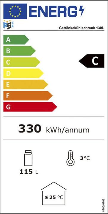 Energie-Label Fs-Star Getränkekühlschrank 115 Liter (115 l)