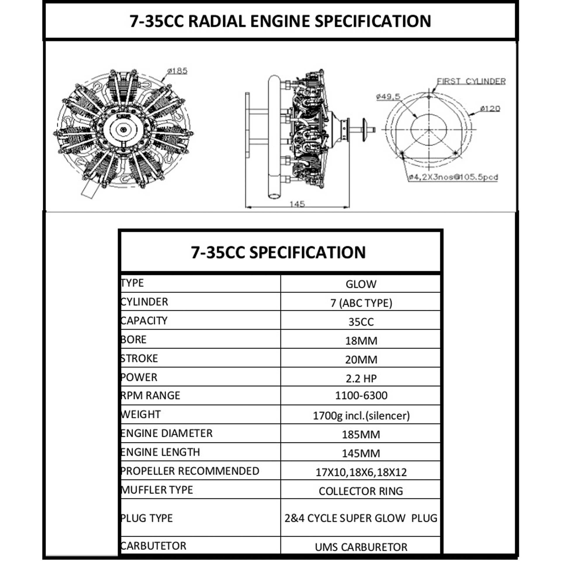 Thumbnail - UMS 7 Zylinder 35cc Glühzünder