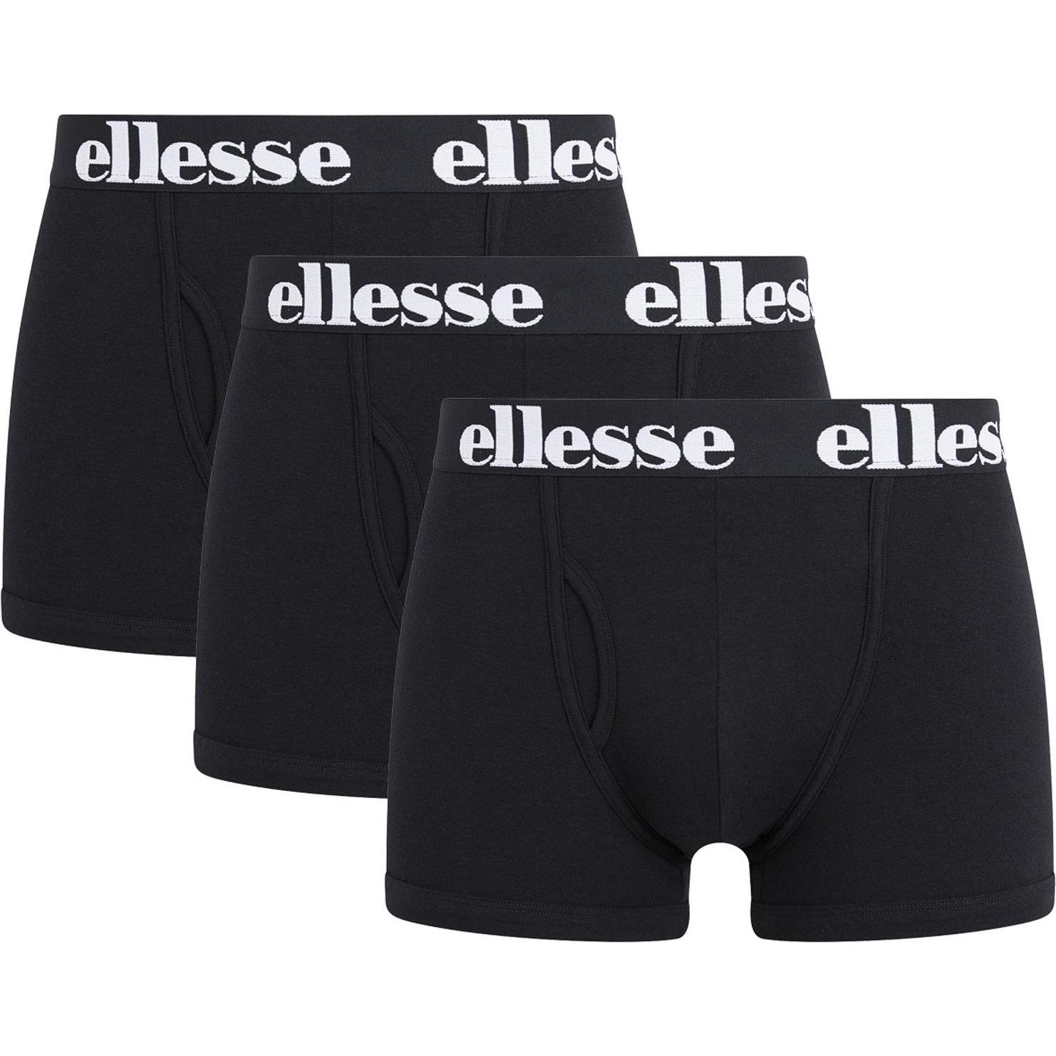 Ellesse, Herren, Unterhosen, Dreierpack Boxershorts, Schwarz, (M, 3er Pack)