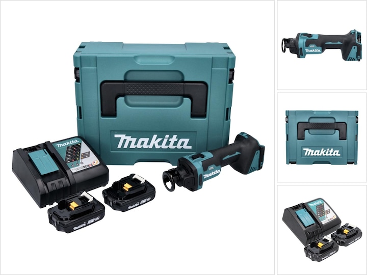 Actual product image Makita DCO 181 RAJ Battery Rotary Cutter 18 V 32000 rpm Brushless + 2x Battery 2.0 Ah + Charger