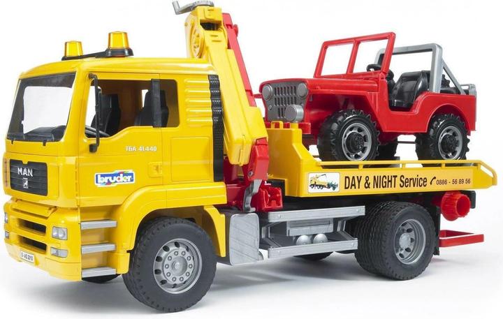 Actual product image Bruder Man tow truck with off-road vehicle