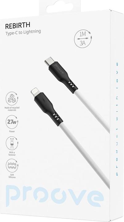 Actual product image Proove cable Rebirth Type-C to Lightning 27W (1m) white (1 m, 27 W)