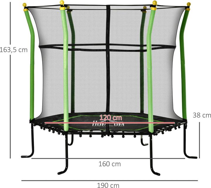Immagine prodotto Homcom Trampolino con rete di sicurezza (162 cm)