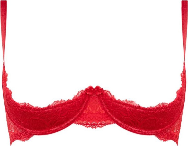 Image du produit Christine Le Duc Soutien-gorge à quart de bonnets en dentelle Marzia - Rouge (M, Une unité par pack)
