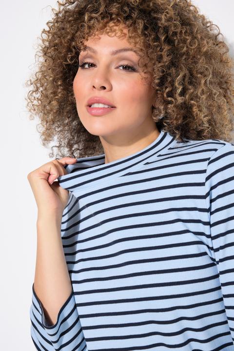 Produktbild Ulla Popken Shirt, Ringel, A-Linie, Stehkragen, 3/4-Arm (50, 52)