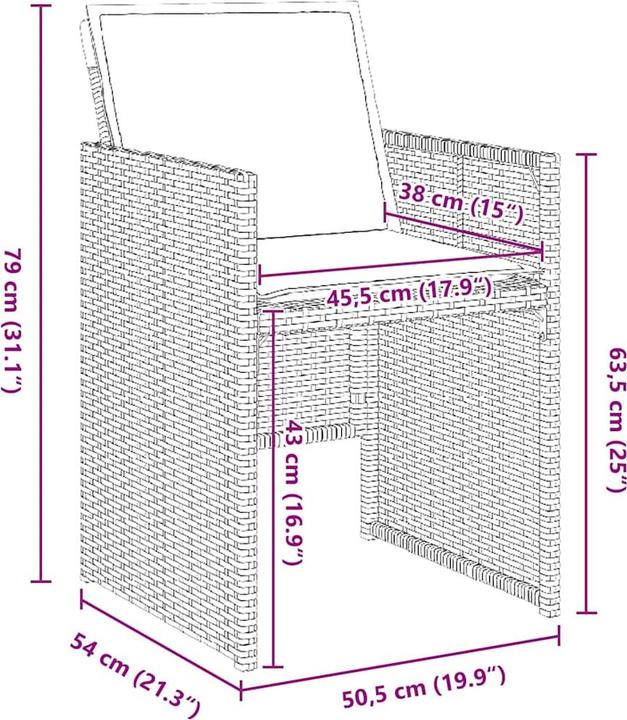 Produktbild vidaXL Garten Essgruppe (140 x 70 x 73 cm)