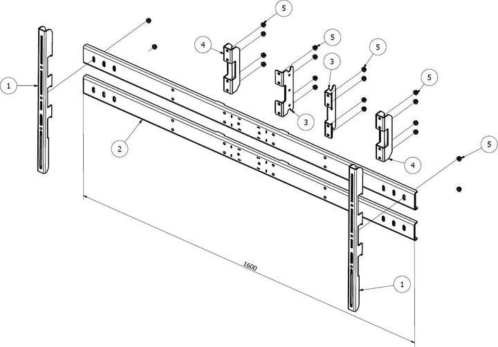 Immagine prodotto DSS Adattatore VESA max 1500x600mm, nero (Adattatore / Piastre di montaggio)