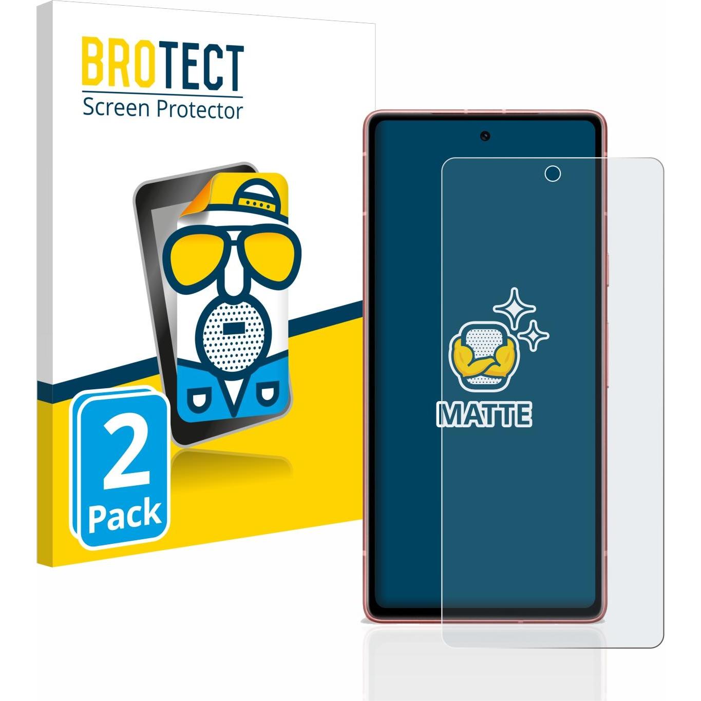BROTECT Entspiegelungs-Schutzfolie Displayschutz Matt (2 Stück, Google Pixel 7a), Smartphone Schutzfolie, Schwarz