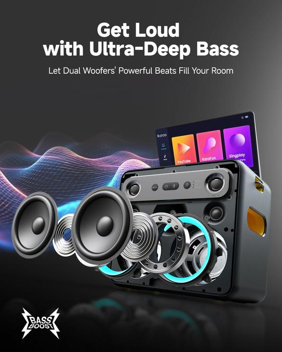 Image du produit Ikarao Break X2 Karaoke-Maschine mit Touchscreen & kabellosen Mikrofonen (Actif)