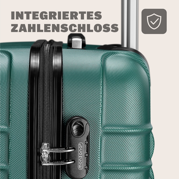 Image du produit Monzana Set de 4 valises rigides (120 l, Bagage à main (jusqu'à 50l), M (50 - 90l), L (90 - 115l), XL (à partir de 115l))