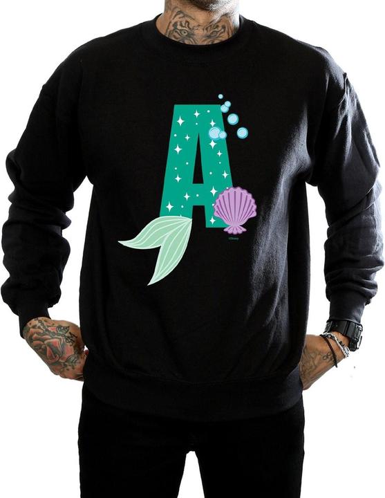 Actual product image Disney Mens Alphabet A Is For Ariel Sweatshirt (XXL)