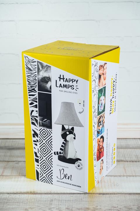 Actual product image Happy Lamps Ben the raccoon
