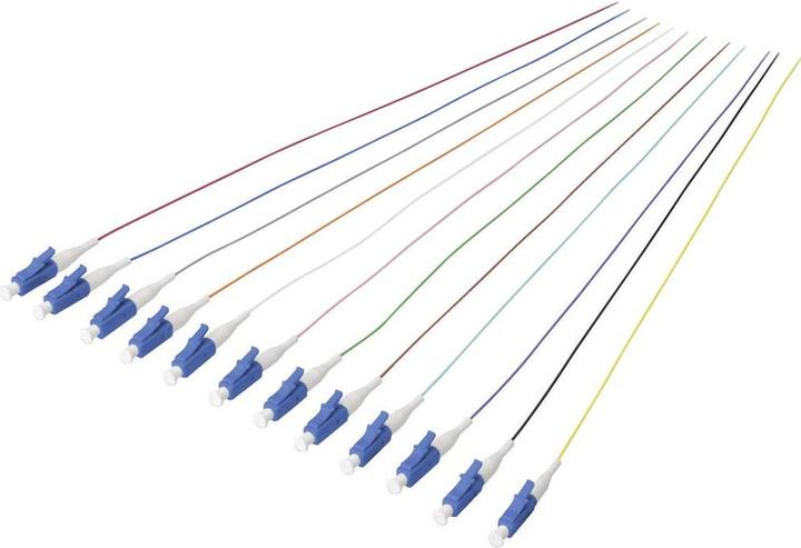 Productafbeelding Digitus LC-vezelpigtail losse buffer 09/125 12 stuks kleurcode DIN IEC 304 singlemode OS2 lengte 2m (2 m)