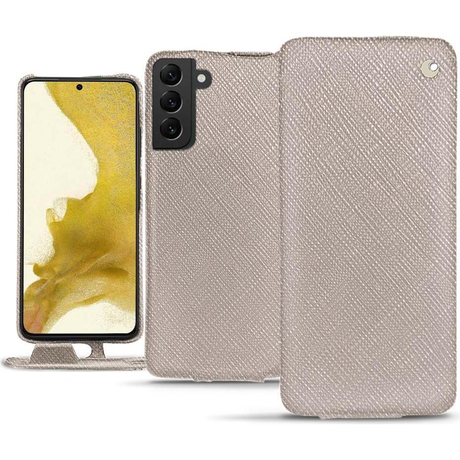 Noreve Lederschutzhülle vertikal (Samsung Galaxy S22), Smartphone Hülle, Beige