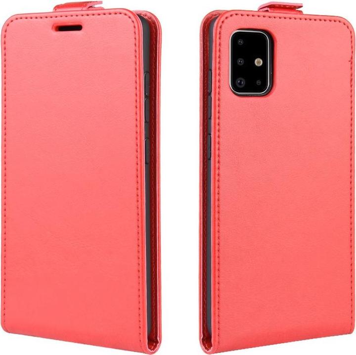 Produktbild Cover-Discount Galaxy A71 - Klassisches Leder Flip Case vertikal rot (Samsung Galaxy A71)