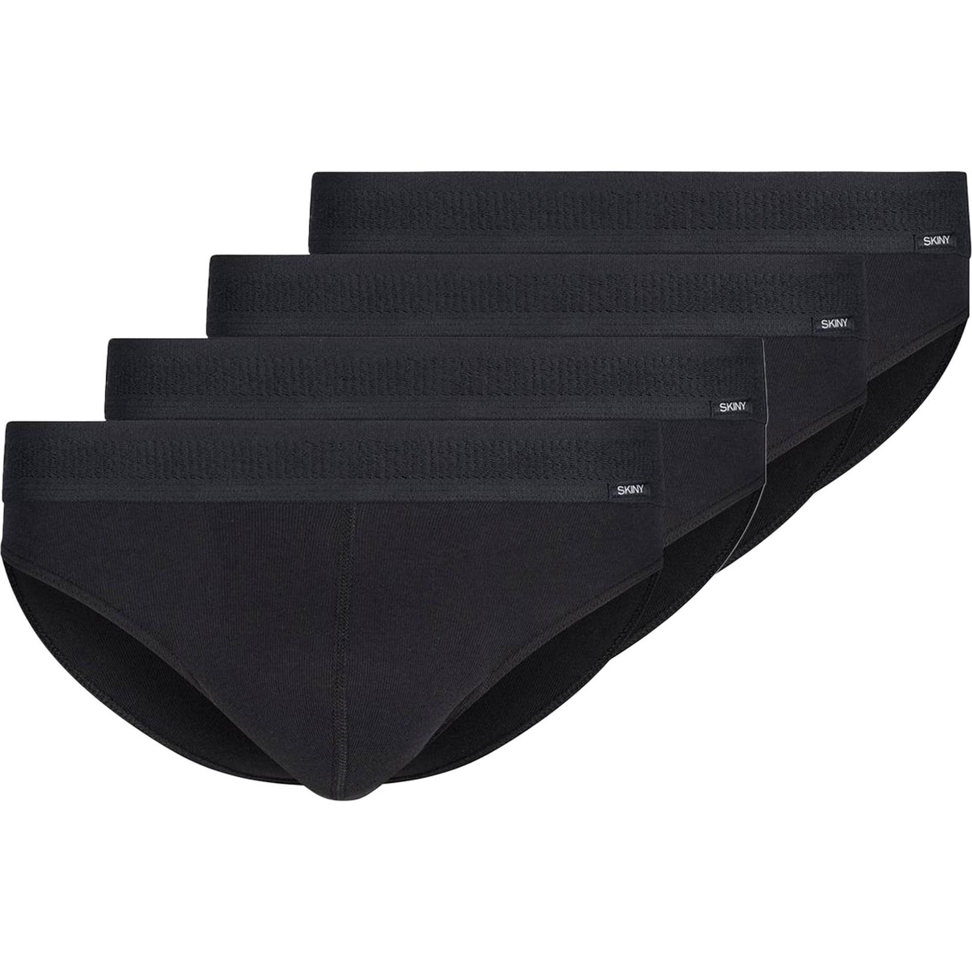 Skiny, Herren, Unterhosen, Slip Klassisch Bequem sitzend, Schwarz, (M, 4er Pack)