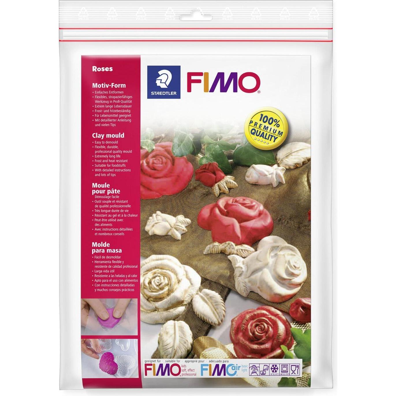 Thumbnail - Fimo 8742 Motiv-Form Polybeutel,"Rosen", 7 Motive, Motivgrösse: 7 x 7 cm