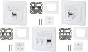 Productafbeelding LogiLink Inbouwdoos voor Keystone modules, 3-voudig, zuiver wit