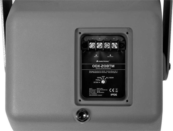 Actual product image Omnitronic ODX-208TM Aussenlautsprecher 150 W IP56 Grau 1 St. (1 pcs.)