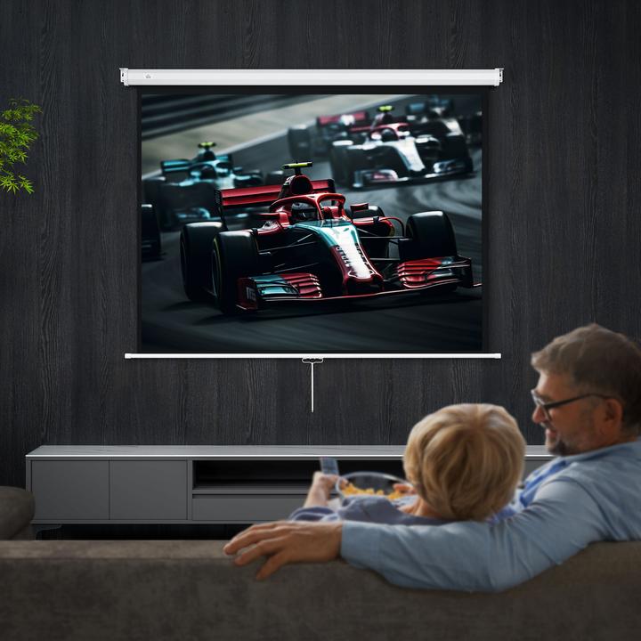 Produktbild Homcom Beamer Leinwand Kunststoff, Metall Weiss (84", 4:3)