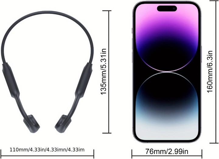 Produktbild PhoneLook Bluetooth 5.4 Wasserdichte kabellose Knochenleitungs-Kopfhörer für Sport und Schwimmen mit 32 GB int (Kabellos)