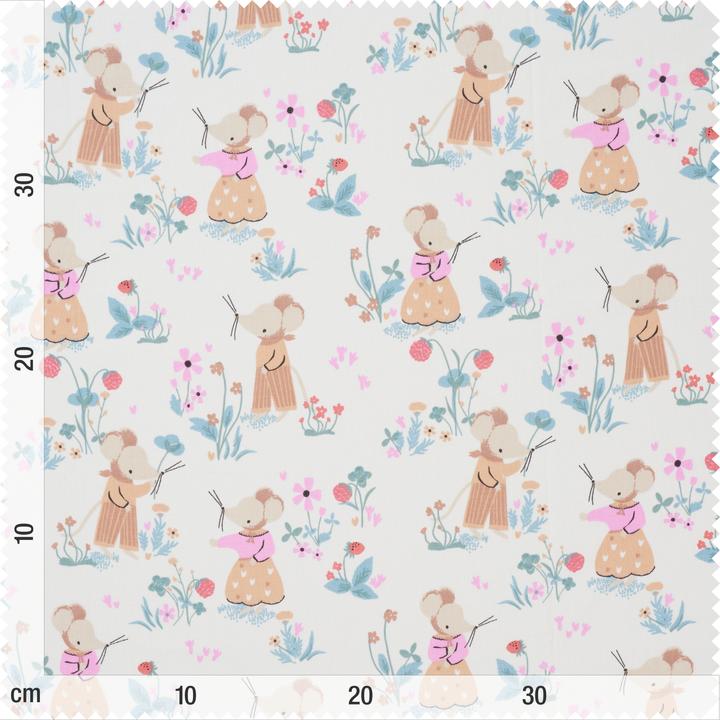 Immagine prodotto VBS Baumwoll-Stoff "Garten-Mäuse", 150 cm breit, Meterware