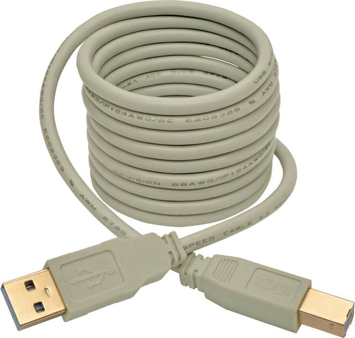 Image du produit Eaton TRIPPLITE USB 2.0 A/B Cable M/M Beige 6ft. 1,83m (1.83 m, USB 1.1)