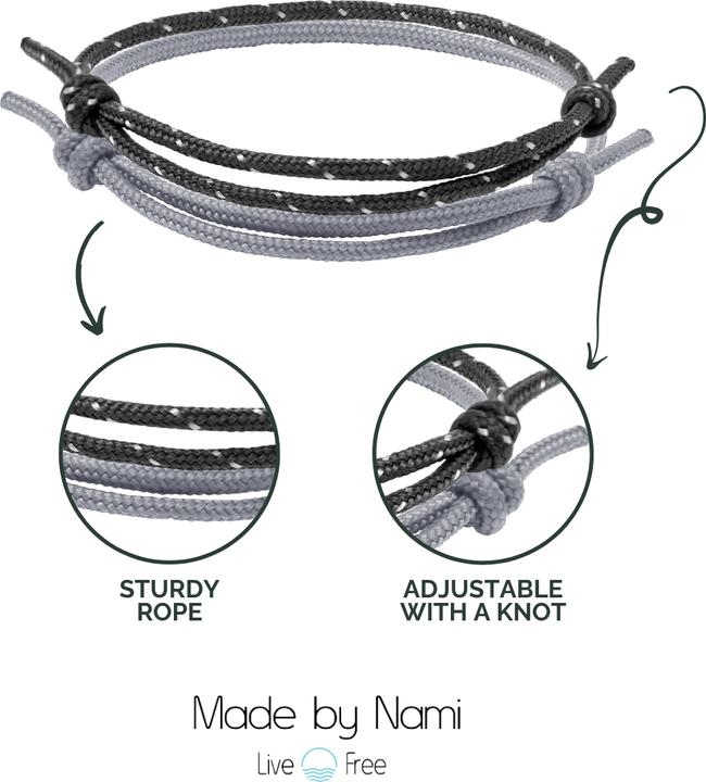 Immagine prodotto Made by Nami Surfer Armband Set (Corda da vela, Cotone)