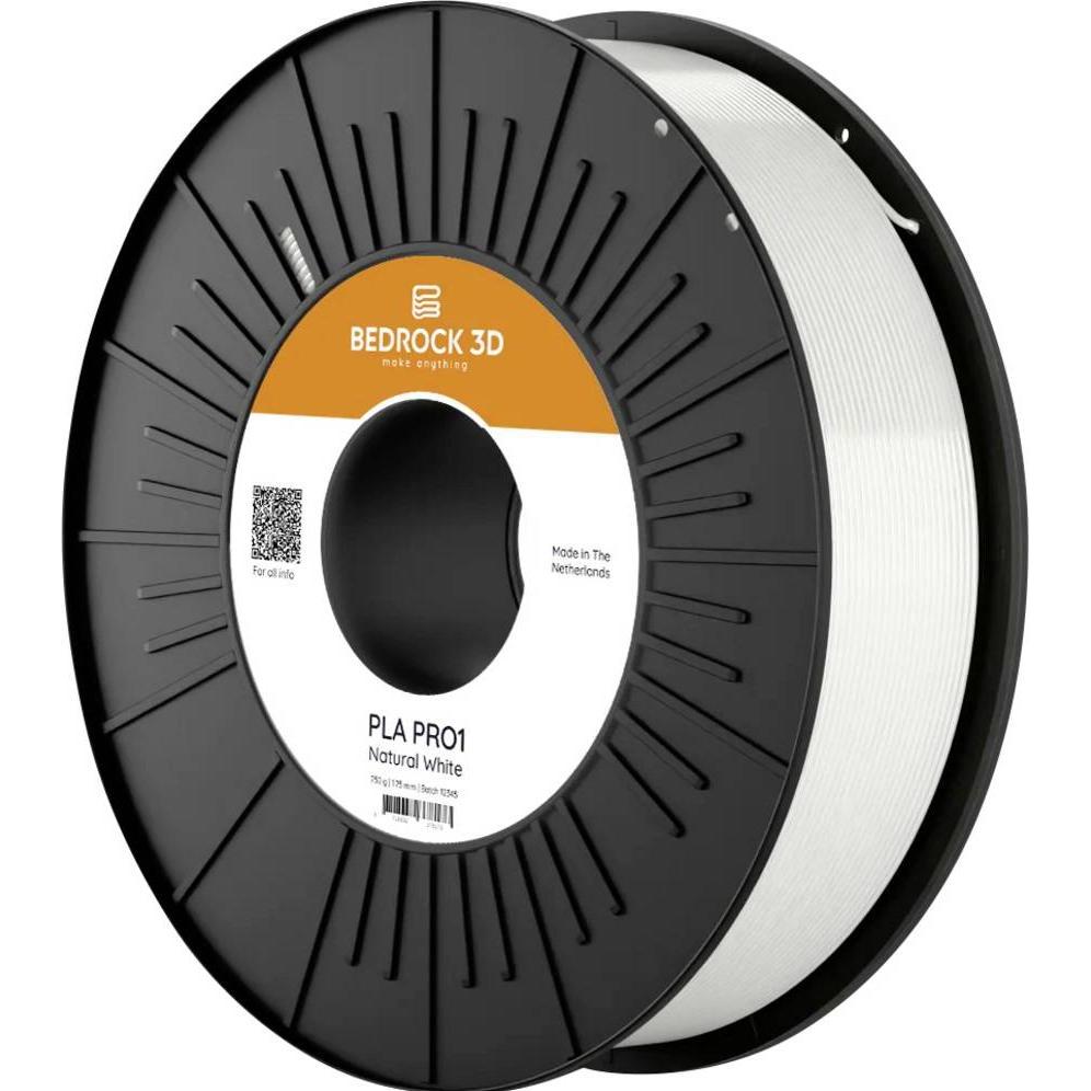 Bedrock 3D PR1-7501a850 PLA PRO1 Natural White 1.75 mm 8.500 g Filament PLA Pro (1.75 mm, 8500 g), Filamenti stampa 3D, Bianco