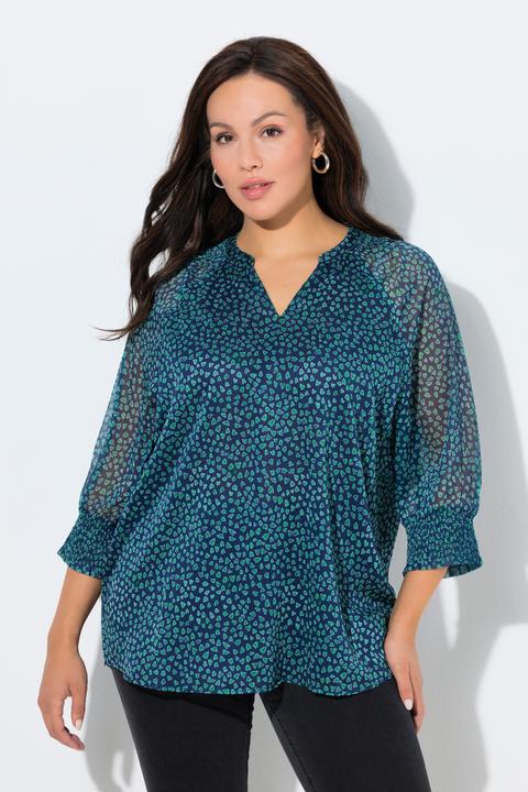 Actual product image Ulla Popken Heart Print Layered Blouse (56)