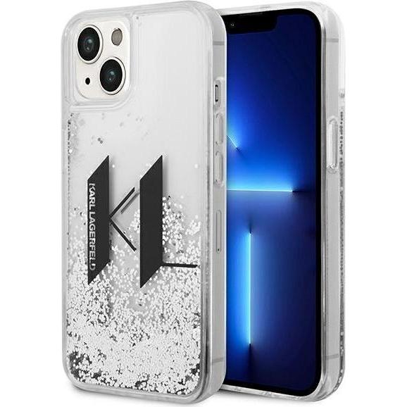 Karl Lagerfeld KLHCP14SLBKLCS iPhone 14 6,1" srebrny/silver hardcase Liquid Glitter Big KL (Apple iPhone 14), Smartphone...