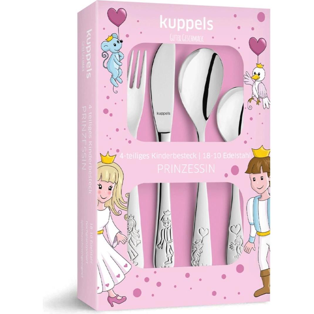 Thumbnail - Kuppels, Kindergeschirr + Kinderbesteck, Prinzessin Kinderbesteckset 4-teilig, hochglanzpoliert, für 1 Person