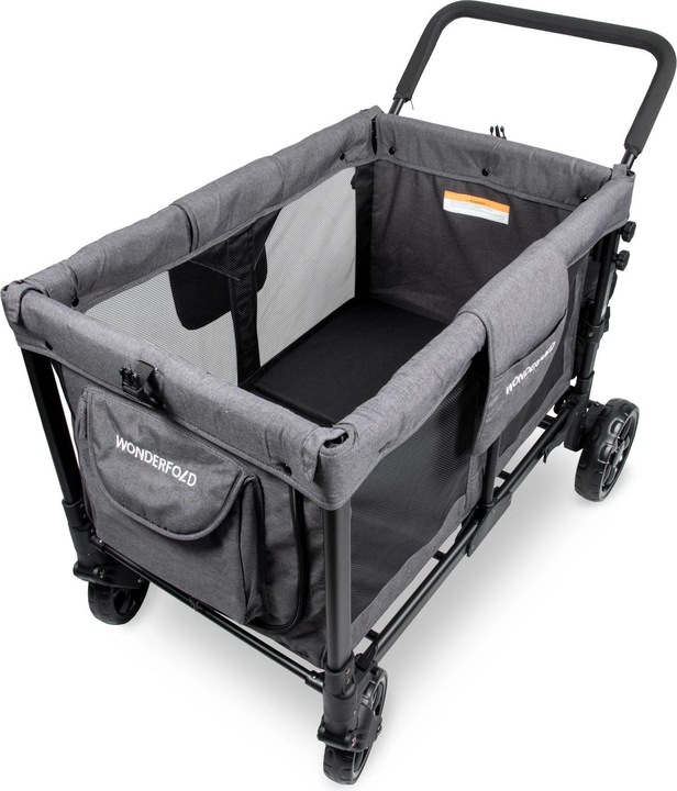 WonderFold Pushchair Original Quad Stroller Wagon Charcoal Grey