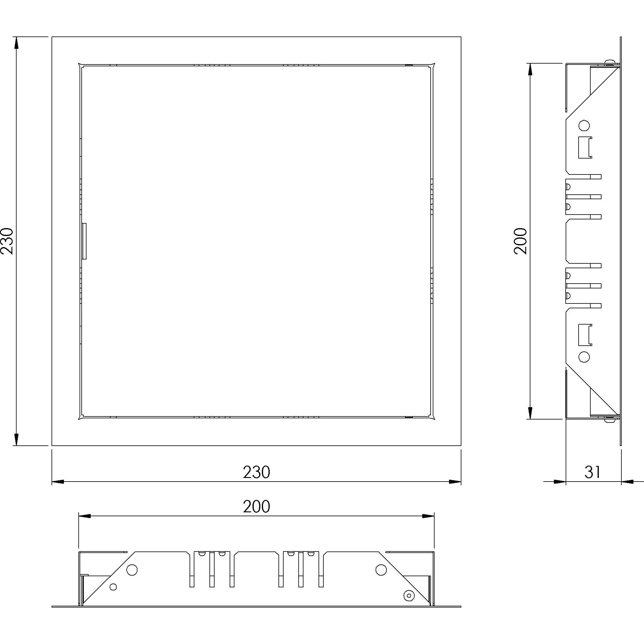 Thumbnail - Euro3plast, Belüftungssystem, INSP HATCH METAL 200X200MM ANTHRACITE