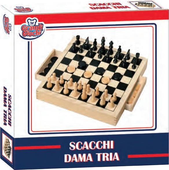 Immagine prodotto Grandi Giochi GG95001 - Set di scacchi e dama in legno